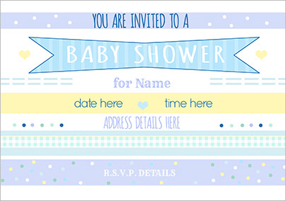 Baby Shower Invitation - Blue Banner