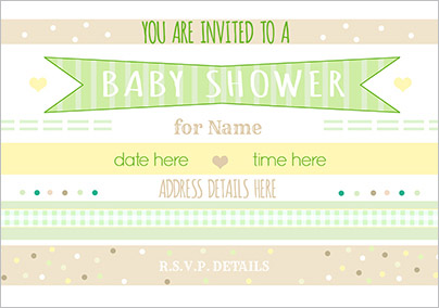 Baby Shower Invitation - Green Banner