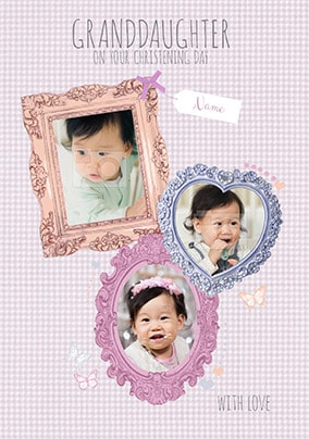 Granddaughter Christening Photo Card