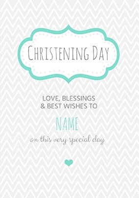 Christening Day Love And Blessings Card