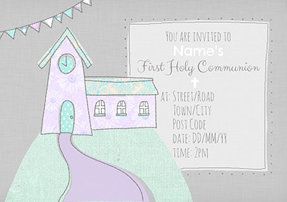First Holy Communion Invitation Card