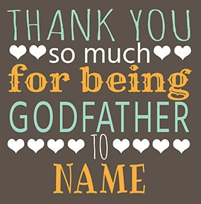 Thank You Godfather Personalised Card