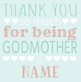 Thank You Godmother Personalised Card