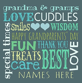 Grandma And Gramps Grandparent's Day Personalised Card