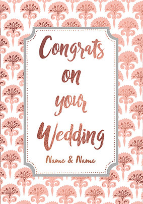 Congrats on Your Wedding Pattern Personalised Card