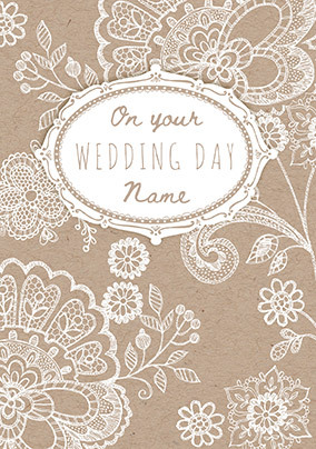 Wedding Day Lace Personalised Card