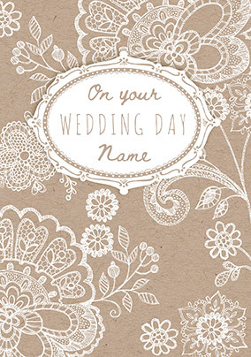 Wedding Day Lace Personalised Card