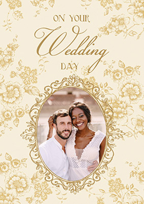 On Your Wedding Day Lace Photo Card