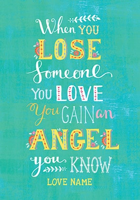 Gain An Angel Personalised Sympathy Card