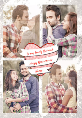 My Heart - Husband Anniversary Card Multi Photo Upload