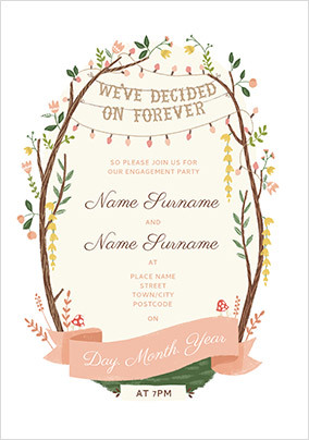 We've decided on Forever personalised Engagement Card