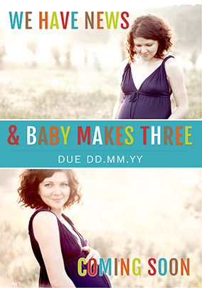 Baby makes Three Photo Upload Card