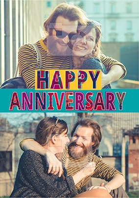 Double Photo Upload Anniversary Card