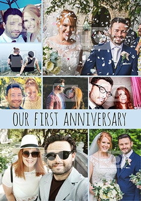 Multi Photo First Anniversary Card