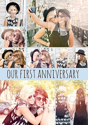 Our First Anniversary Multi Photo Card