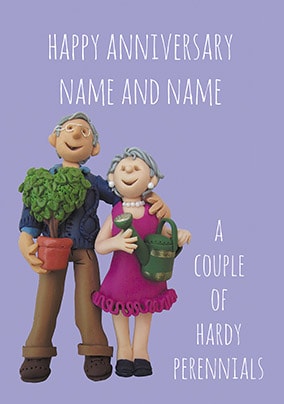 Happy Anniversary Hardy Perennials Personalised Card