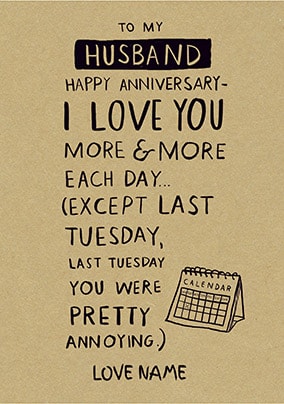 Pretty Annoying Personalised Anniversary Card