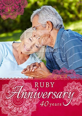 Ruby Anniversary Photo Anniversary Card