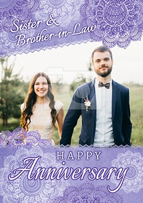 Sister & Brother-in-Law Photo Anniversary Card