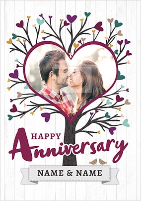Love Tree Photo Anniversary Card