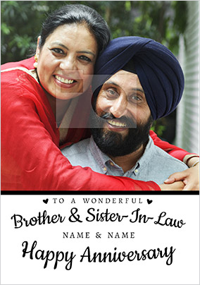 Brother and Sister-in-Law Anniversary photo Card