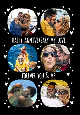 6 Photo Anniversary personalised Card