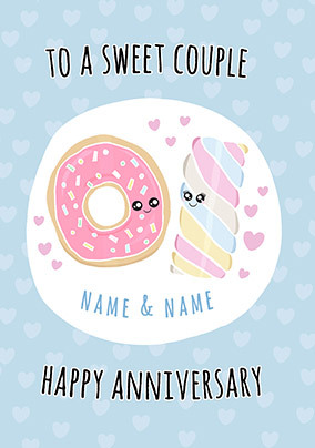 Sweet Couple Anniversary personalised Card