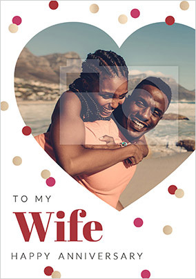 Wife Heart Photo Personalised Anniversary Card