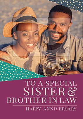 Special Sister & Brother-in-Law Anniversary photo Card