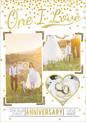 Luxe Love Affair - Anniversary Card One I Love Photo Upload