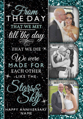 The Stars and the Sky - Anniversary Card Made for Each Other Photo Upload