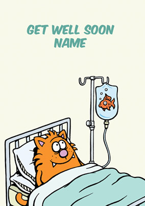 Learn to Speak Cat - Get Well Soon Card Goldfish Drip