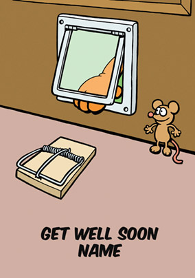 Learn to Speak Cat - Get Well Soon Card Mouse Trap