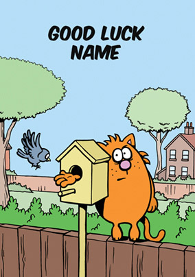 Learn to Speak Cat - Good Luck Card - Bird House Trap
