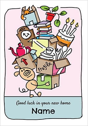 ZDISC OUT OF LICENCE 10/23 - Babette - Good Luck In Your New Home Personalised Card