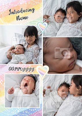 Introducing Baby Rainbow Photo Card