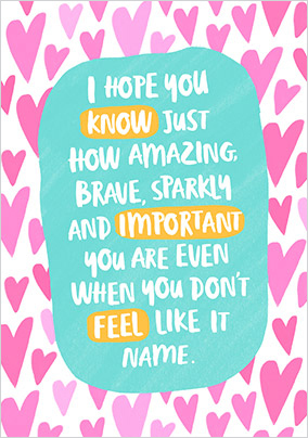 Brave, sparkly and important Personalised Card
