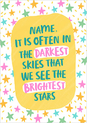 We see the Brightest Stars personalised Card