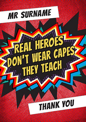 Real Heroes Teach Personalised Card