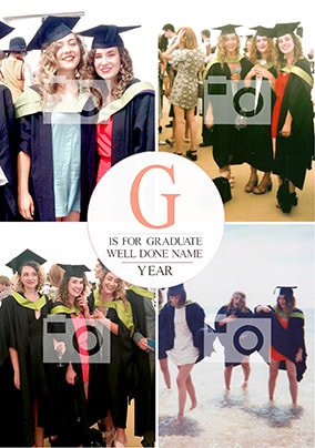 G Is For Graduate Multi Photo Card