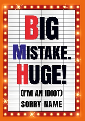 Blockbuster - Sorry Card Big Mistake