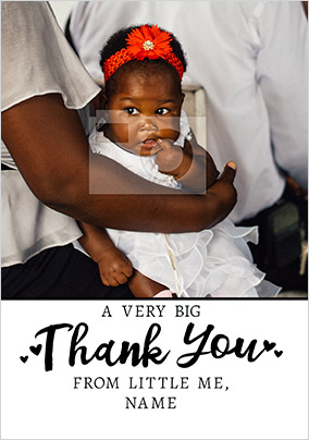 Big Thank You Photo Christening Card