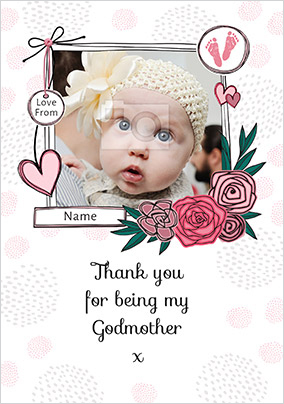 Thank You for Being my Godmother Photo Card