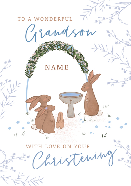 Grandson Christening Card