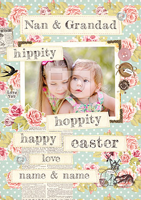 Collecting Happiness Easter Photo Upload Card - Grandparents