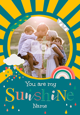 Cancer Research You are my Sunshine photo personalised Card
