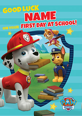 Paw Patrol - 1st Day at School Personalised Card