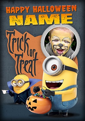 Happy Halloween Minions Photo Card
