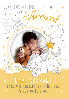 The Lion King New Baby Photo Card