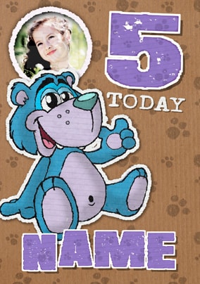 Doodles Teddy Bear Age 5 Personalised Card